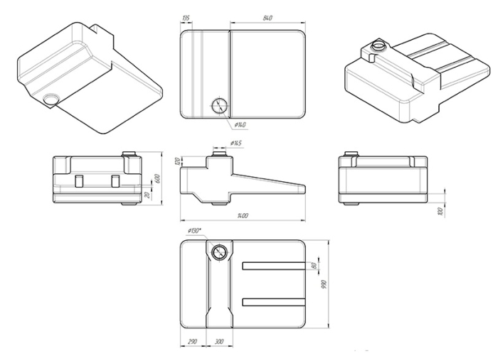 Ёмкость спецназначения Экопром AGRO 300л(Бак промывной)  