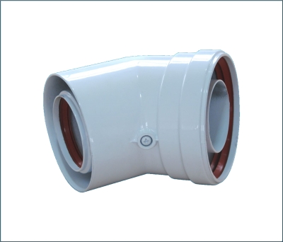 Wolf Дымоход Отвод 45° для концентрической дымовой трубы DN60/100 для CGG /FGG