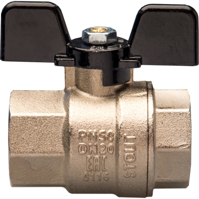 Stout Кран шаровой муфтовый полнопроходной (бабочка) 1/2