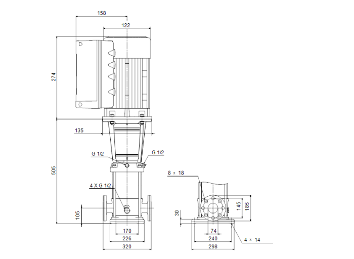 Насос для повышения давления Grundfos CRNE 32-1-1 A-F-G-E-HQQE  