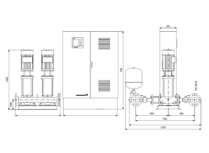 Насос для повышения давления Grundfos HYDRO MPC-F 2CR64-4  
