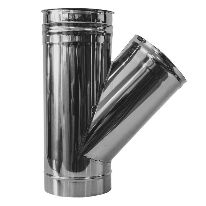 Сэндвич дымоход Дымофф Тройник сэндвич 135 200*130 AISI430 0.5мм/AISI304 0.5мм