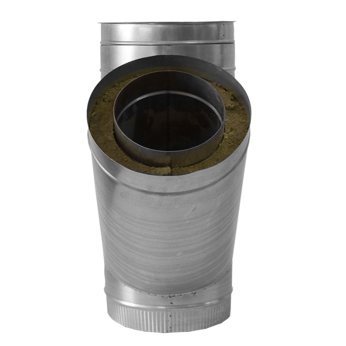 Сэндвич дымоход Дымофф Тройник сэндвич 135 280*200 Цинк/AISI430 0.5мм