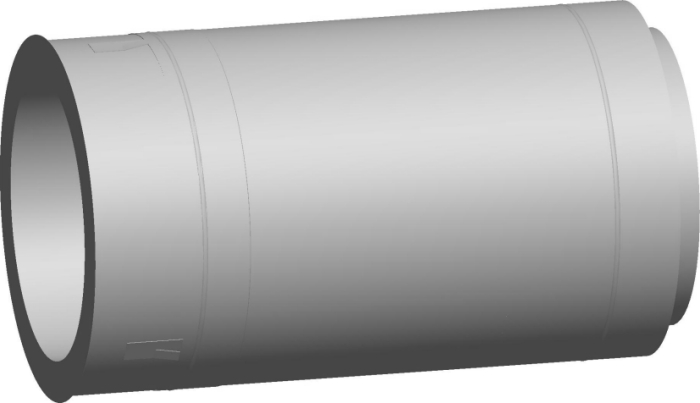 Wolf Дымоход Проход через стену DN315/400 L:500 мм, для концентрической дымовой трубы, из нержавеющ.