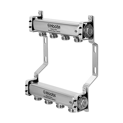 Комплект коллекторов Hoobs, нерж. сталь, без регулировки, 1х3/4-4 вых  