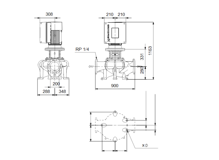 Насос для повышения давления Grundfos TPE 200-190/4-A-F-A-BAQE  