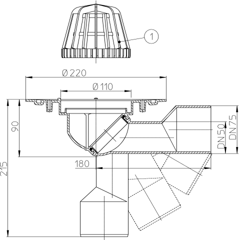 HL 80.3 Воронка для балконов и террас  