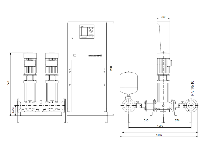 Насос для повышения давления Grundfos HYDRO MPC-F 2CR90-1  