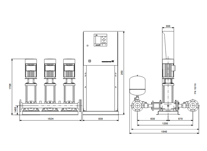 Насос для повышения давления Grundfos HYDRO MPC-S 3 CR 90-4  