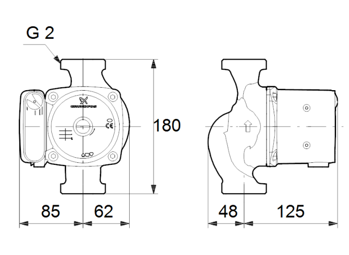 Циркуляционный насос Grundfos UPS 32-55 180  