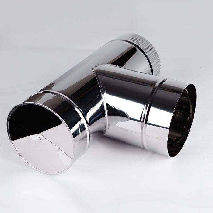 Одностенный дымоход Дымофф Тройник 90 130 AISI409 1мм