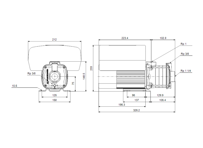 Циркуляционный насос Grundfos CME 5-3 A-R-A-E-AQQE  