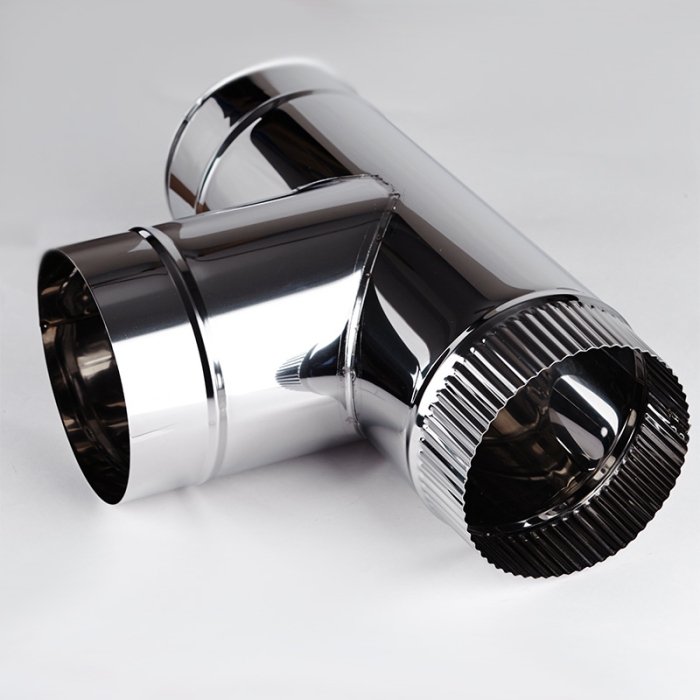 Одностенный дымоход Дымофф Тройник 90 150 AISI409 1мм  