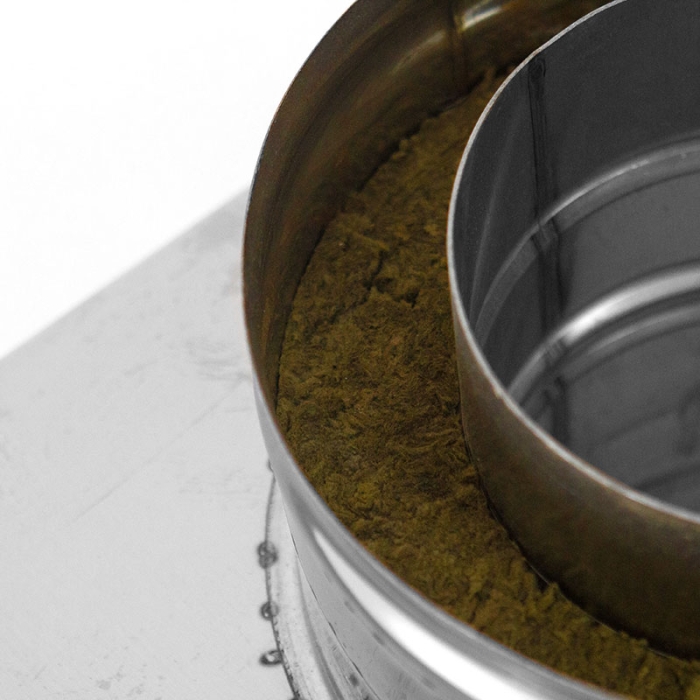 Элемент для монтажа дымохода Дымофф Монтажная площадка 200*130 AISI430 0.5мм/AISI304 0.5мм  