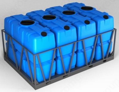 Ёмкость спецназначения Экопром SK 2000л в обрешетке кассета 4 шт