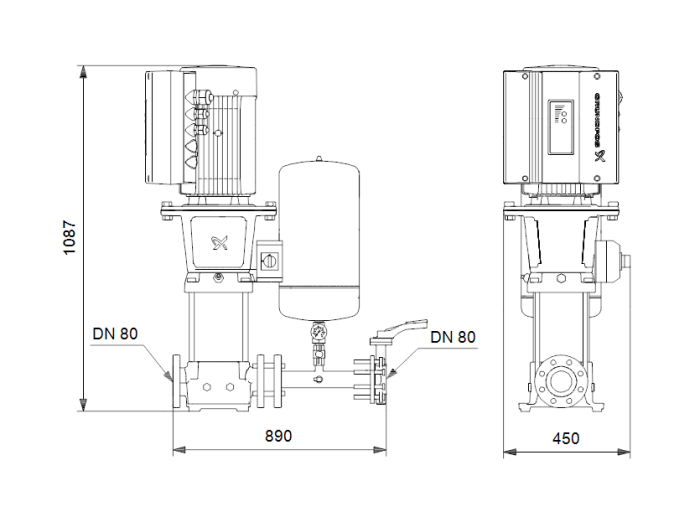 Насос для повышения давления Grundfos Hydro Solo E CRE 90-1 HQQE