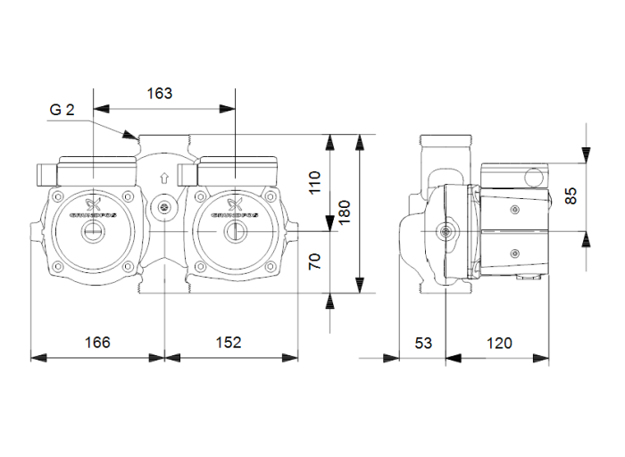   Циркуляционный насос Grundfos UPS 32-50 180  