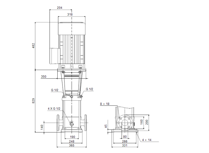 Поверхностный насос Grundfos CR 45-3 A-F-A-V-HQQV  