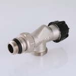 Балансировочный клапан Valtec Клапан термостатический угловой с осевым управлением, преднастройкой и дополнительным уплотнением  