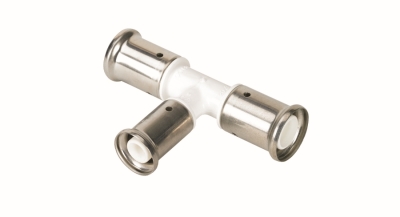 Henco Тройник переходный уменьшенный в центре, ПВДФ пресс (белый), 32x20x32