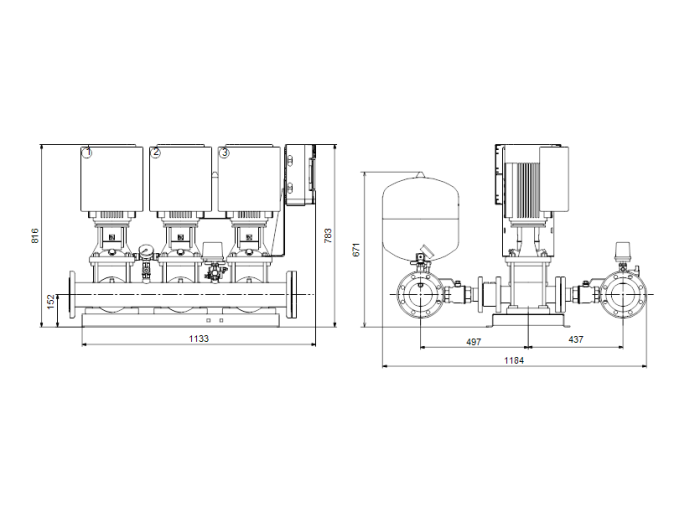 Насосная группа Grundfos HYDRO MULTI-E 3 CRE20-2  