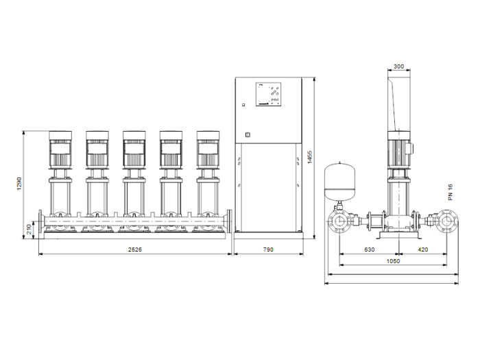 Насос для повышения давления Grundfos Hydro MPC-E 5 CRE45-2 50/60Hz RUS  