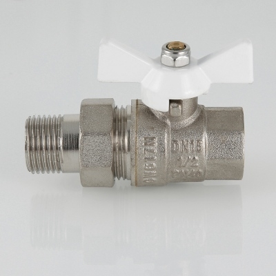 Valtec Кран шар. BASE с полусгоном 3/4 вн.-нар. белая рукоятка