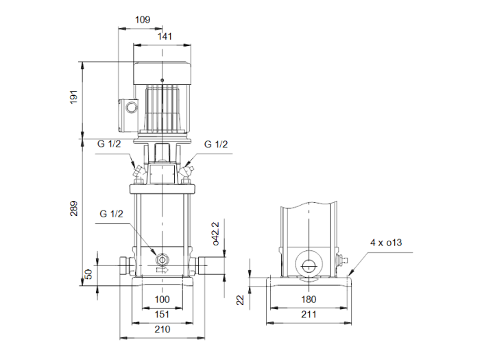 Насос для повышения давления Grundfos CRT 2-5 A-P-A-E-AUUE  