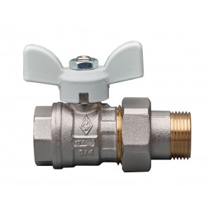 Rubinetterie Bresciane Полнопроходной латунный шаровый кран американка вн/нар резьба 1/2, белая