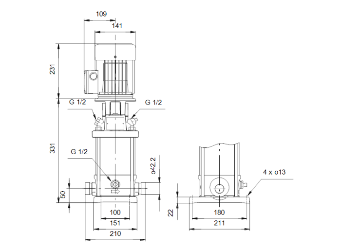 Насос для повышения давления Grundfos CRT 2-6 A-P-A-E-AUUE  
