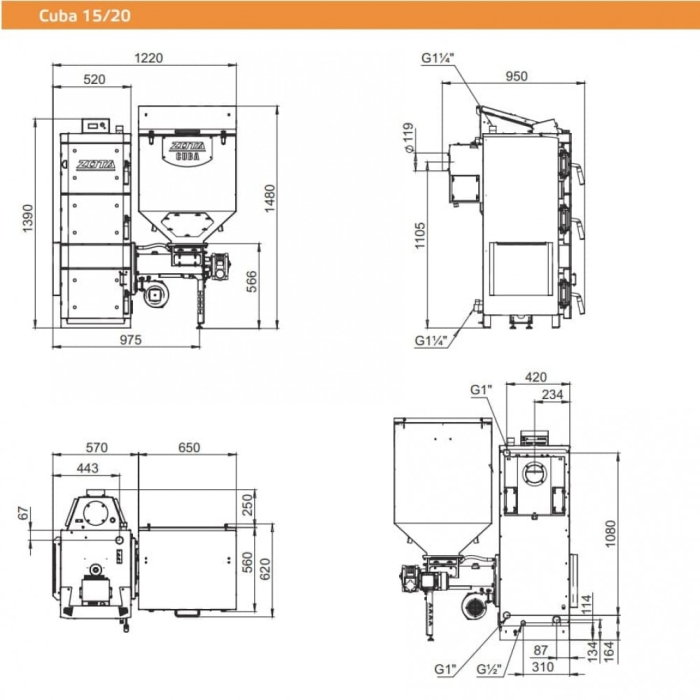 Котел автоматический ZOTA Cuba 20  