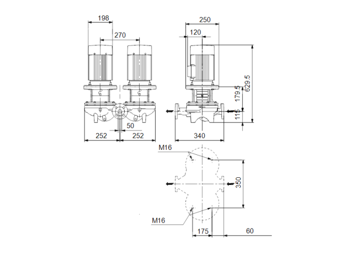 Насос для повышения давления Grundfos TPD 50-290/2-A-F-A-BAQE  
