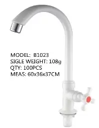 Кран моно пластиковый DK, аэратор хром, ручка крест, DK-6612A