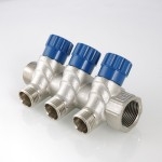 Коллектор Valtec Коллектор с регул. вентилями, 3/4х3 вых. 1/2 нар.  