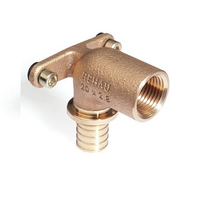 Фитинг Rehau Угольник настенный RAUTITAN, В, 20, 1/2", бронза (RX+), длинный  