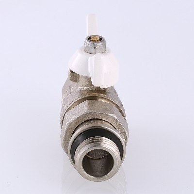 Valtec Кран шар. BASE с полусгоном 1/2 вн.-нар. с доп. упл. (белая рукоятка)