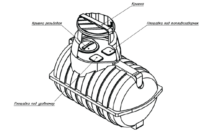 Ёмкость спецназначения Экопром U 2000л oil(подземная)  