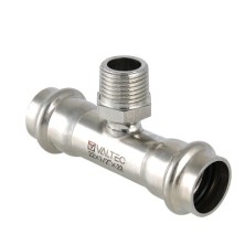Valtec Тройник с нар.р. нерж. сталь 15х1/2"