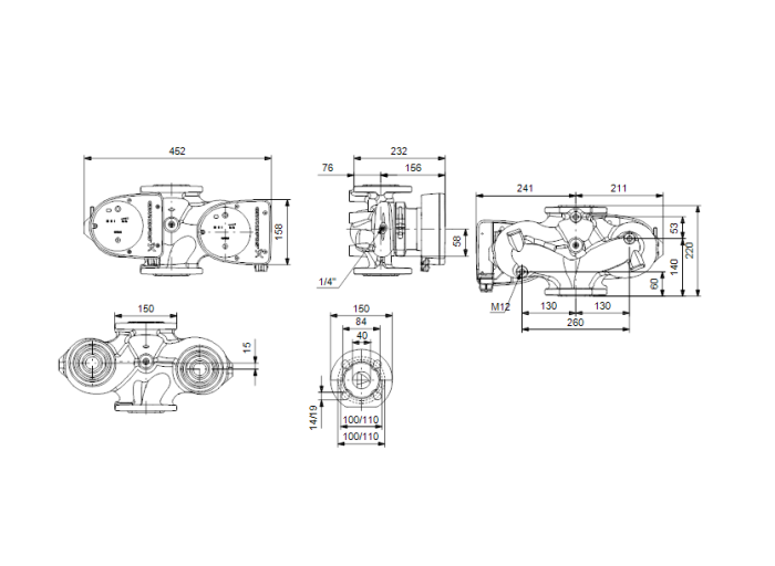 Циркуляционный насос Grundfos MAGNA1 40-60 F 220 (230В)  