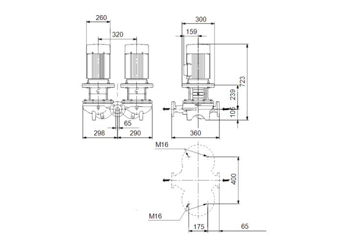 Насос для повышения давления Grundfos TPD 65-410/2-A-F-B-BAQE  