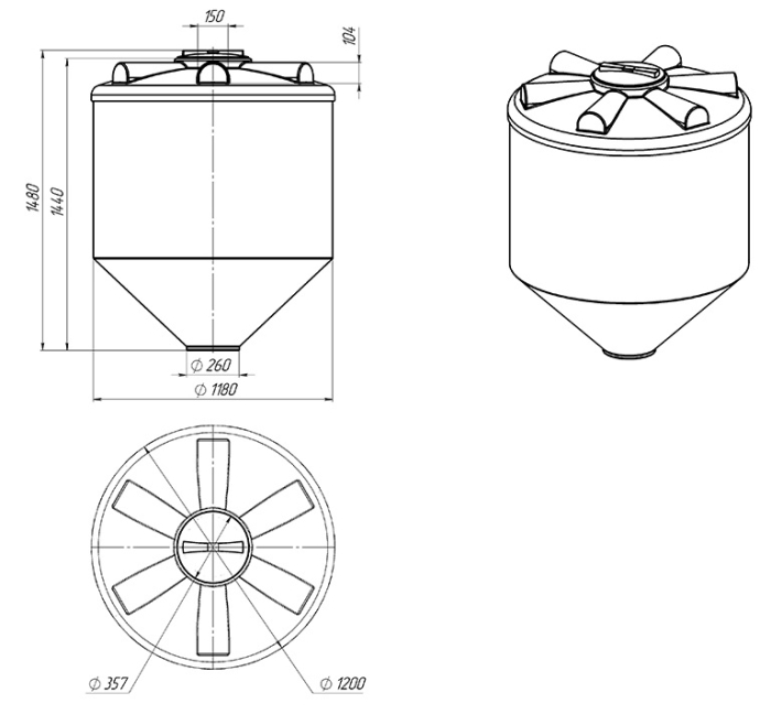 Ёмкость спецназначения Экопром ФМ 1000л  