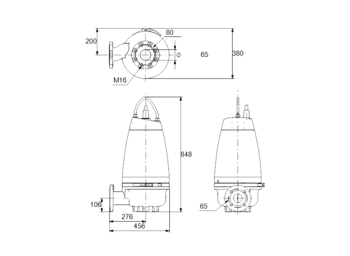 Дренажный насос Grundfos SEV 65.65.40.2.51D.R