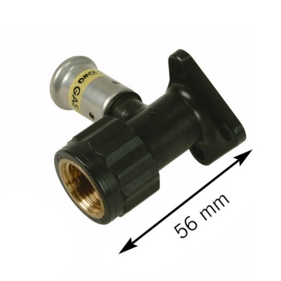 Henco Водорозетка ВР c черной заглушкой BP04 1/2, ПВДФ пресс (газ), 20x1/2 (56 мм)