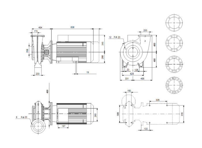 Поверхностный насос Grundfos NB 200-400/348 A-F1-A-BAQE  
