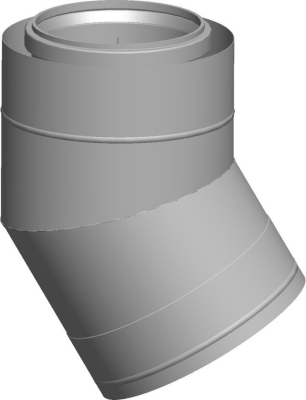 Wolf Дымоход Отвод DN160/225 30°, для концентрической дымовой трубы, из нержавеющ. стали/полипропиле