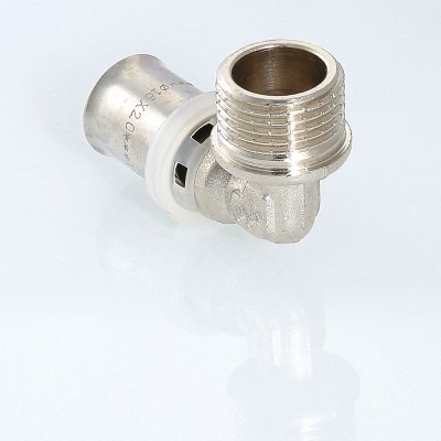 Valtec Угольник пресс с переходом на нар. р. 16х1/2  