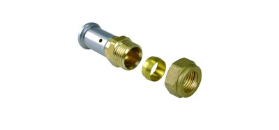 Henco Адаптер, латунь пресс - обжим, для медной трубы, 16x15Cu