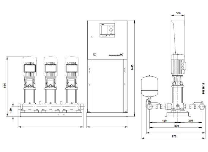 Насос для повышения давления Grundfos HYDRO MPC-F 3CR10-6  