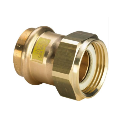 Viega Муфта пресс-В 28х1 с накидной гайкой плоская прокладка бронза