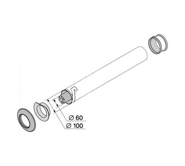 Соосная труба Protherm  60/100мм, длина 0,5м / T1D-500 (3945)